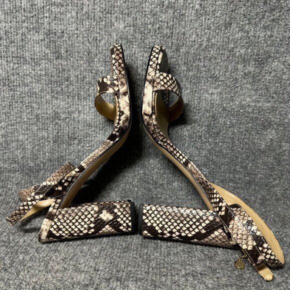 Michael Kors Snake Skin Print Block Heel Ankle Strap Sandals Size 8.5M - Picture 5 of 9